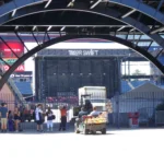 Venue entrance with stage in background