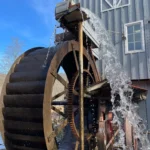 Historic water wheel in motion