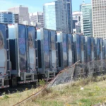 Fleet of promotional tour trucks
