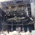Outdoor concert stage equipment setup